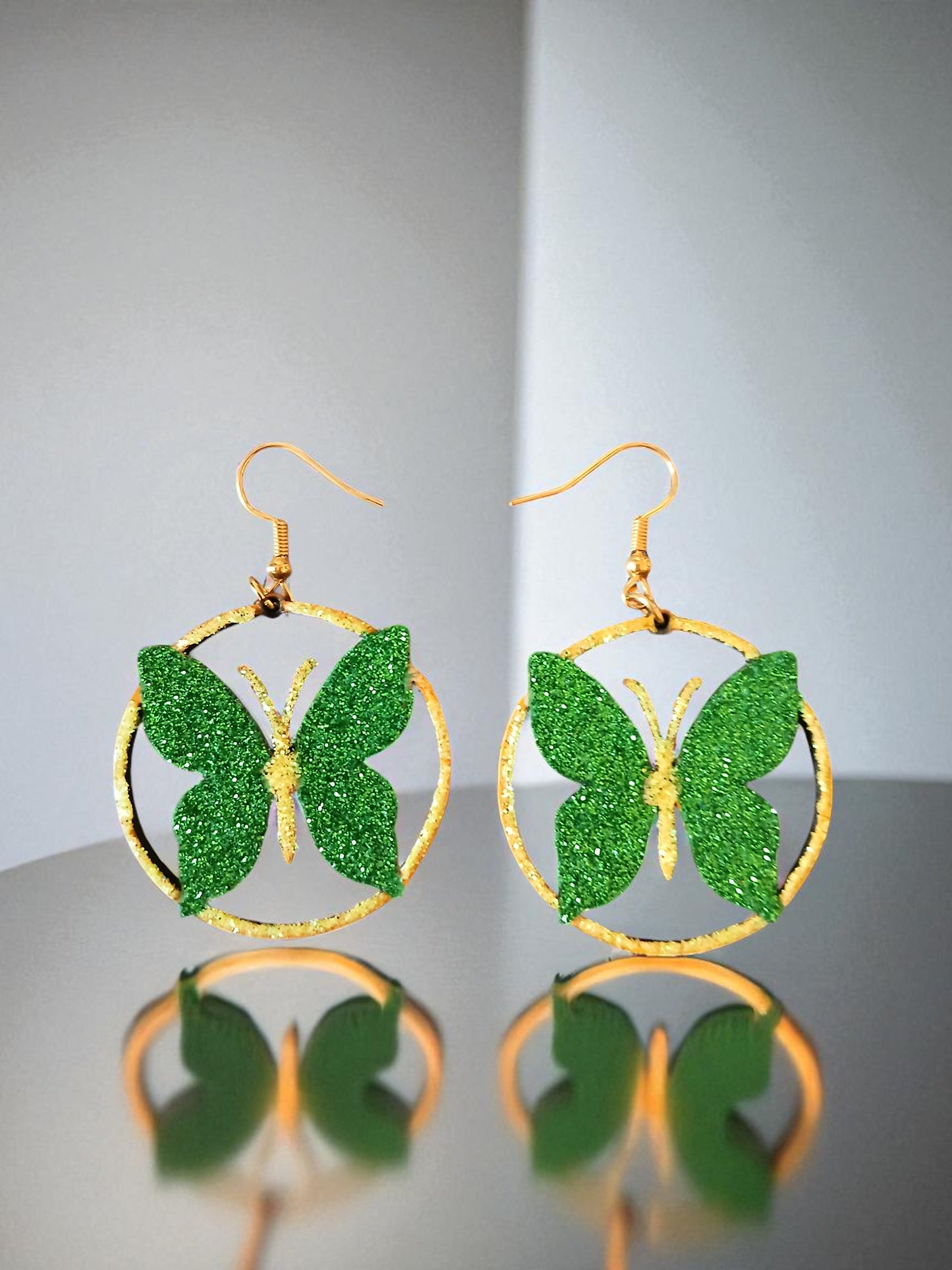 Boucles d'oreilles "Papillon Vert"