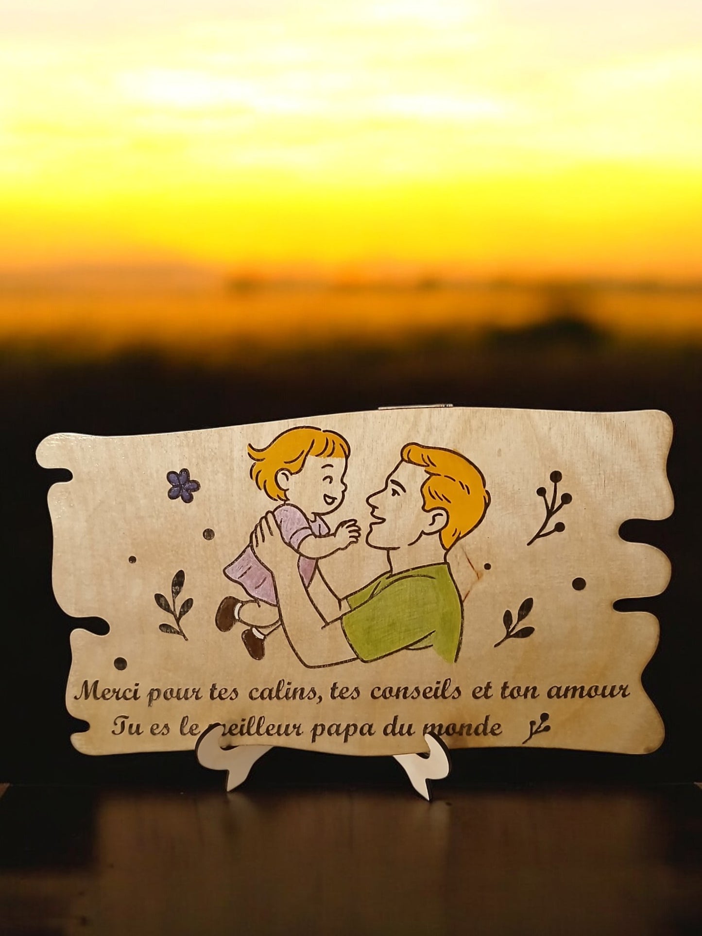 PAPA03 - Plaque "Merci pour les calins"