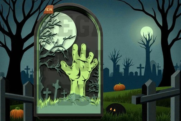 Tombe de zombie (découpe laser)