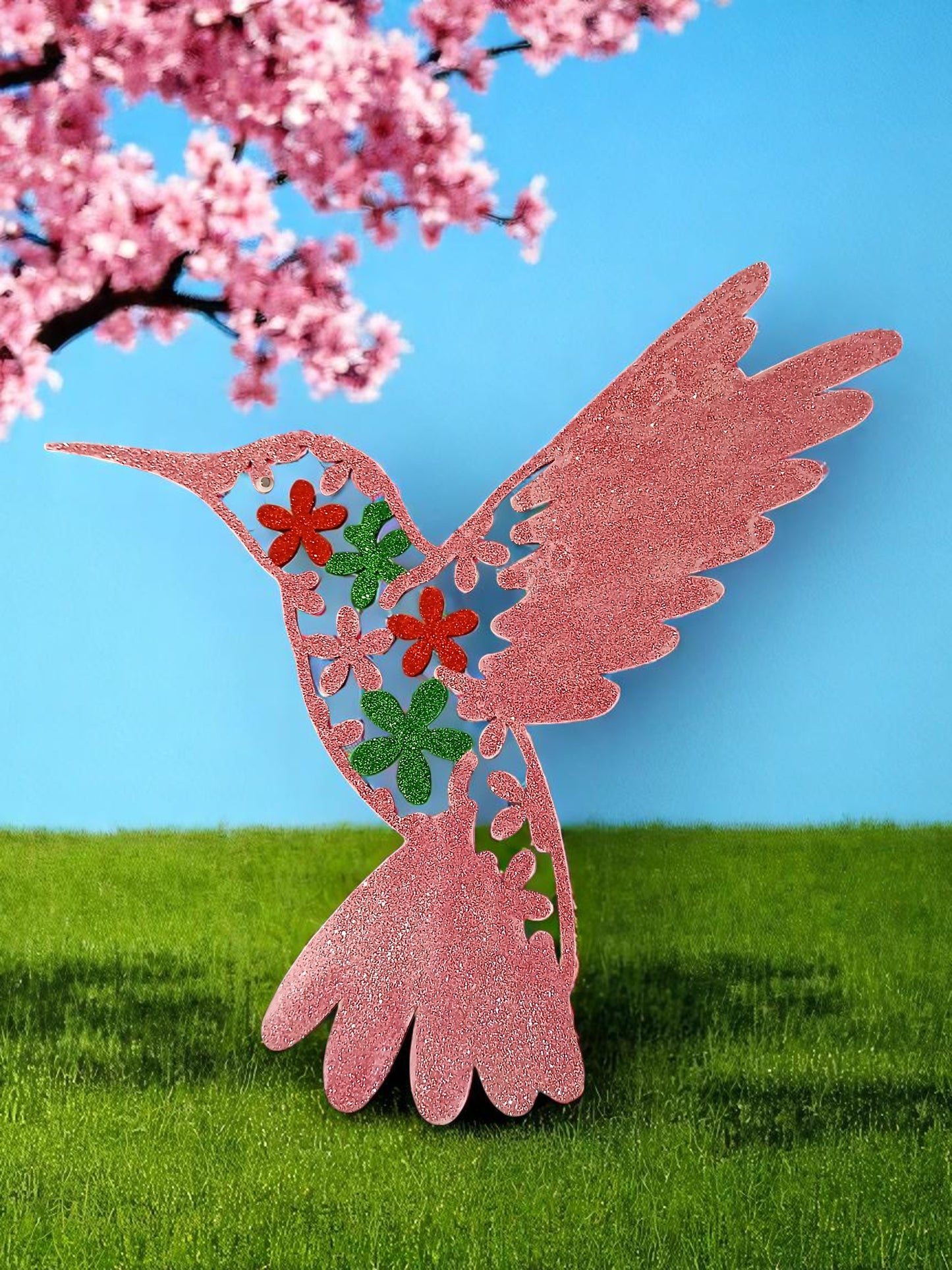 DECO15 - Colibri rose pailleté