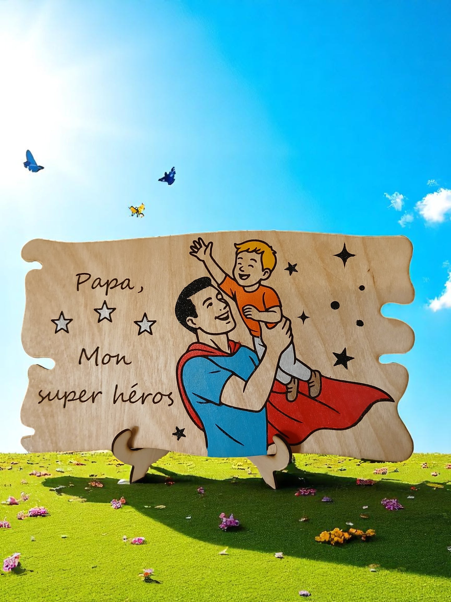 PAPA06 - Plaque papa super héros