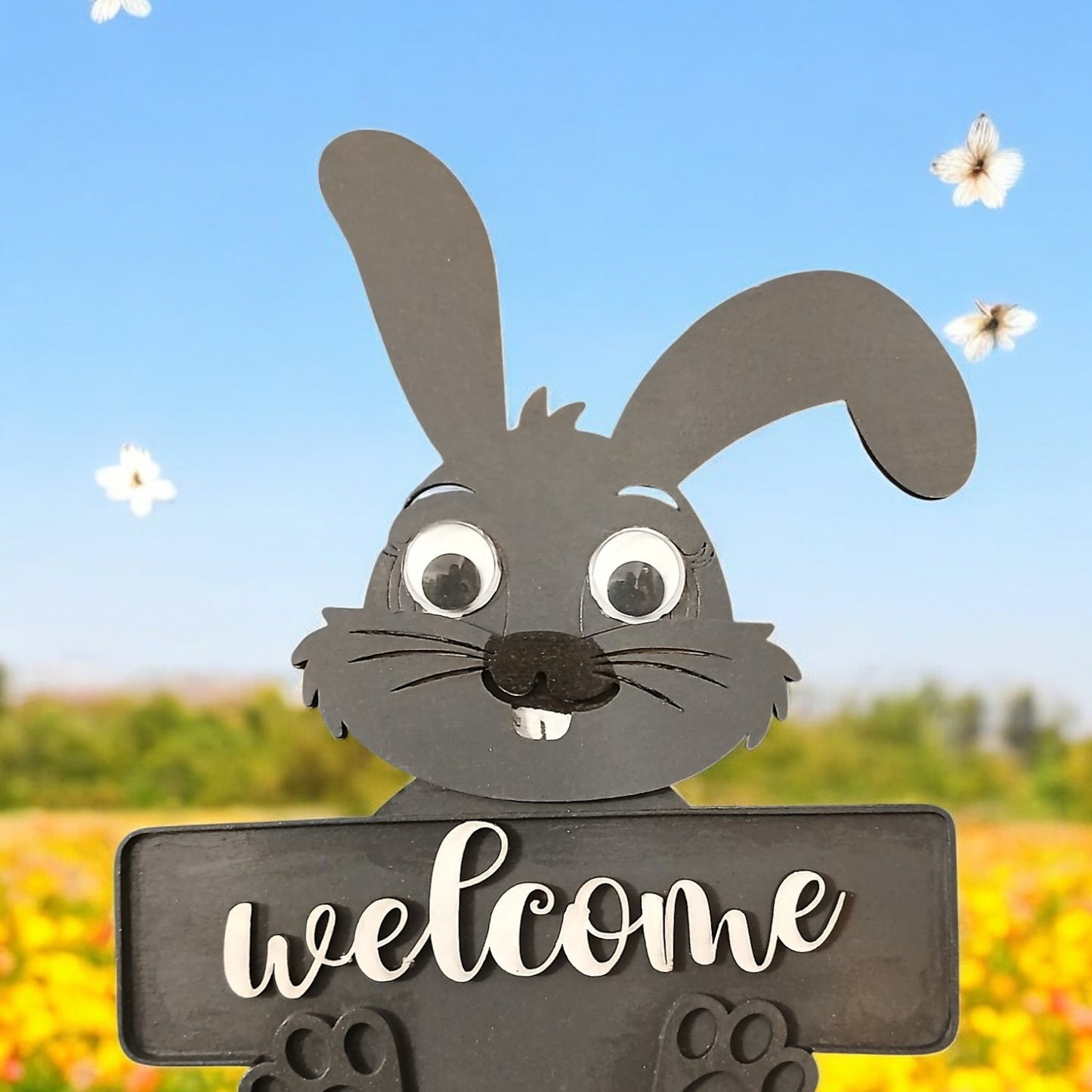 DECO06 - Plaque de bienvenue Lapin