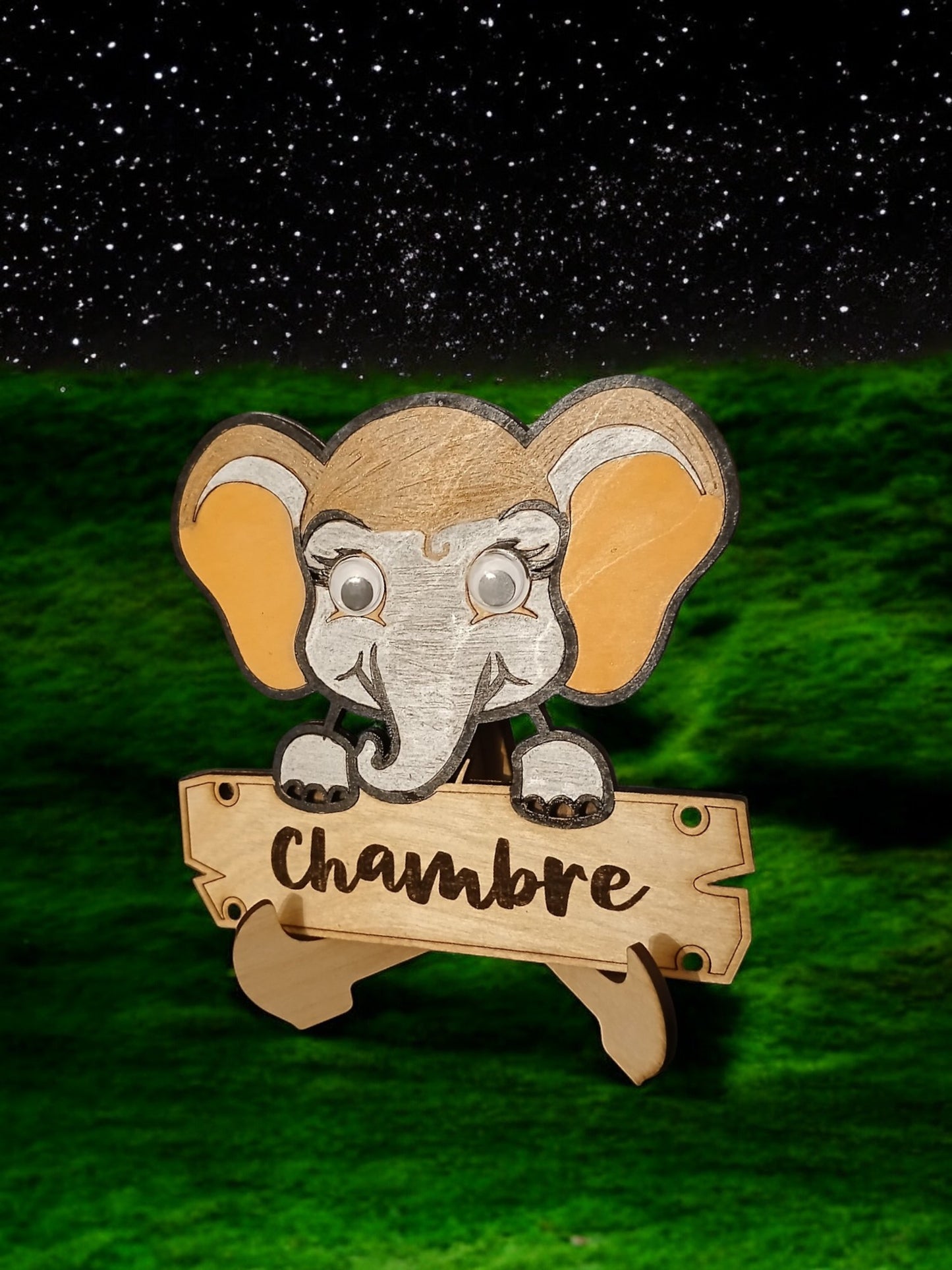 DECO04 - Plaque de chambre Eléphant