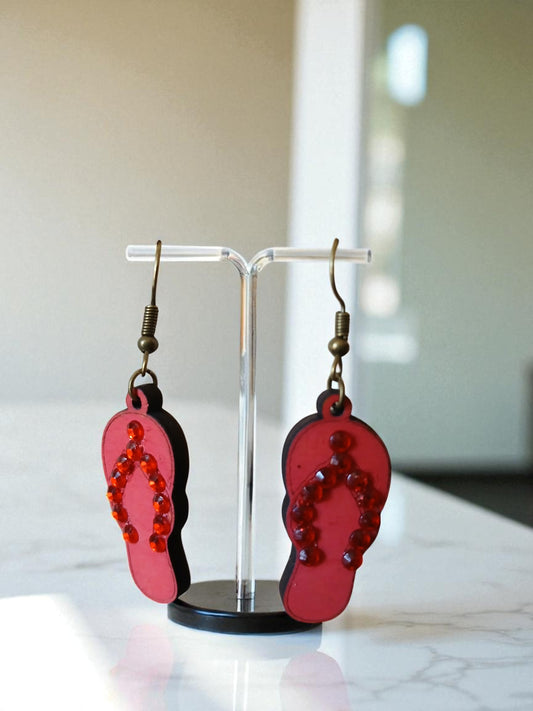Boucles d'oreilles "Sandales rouges"