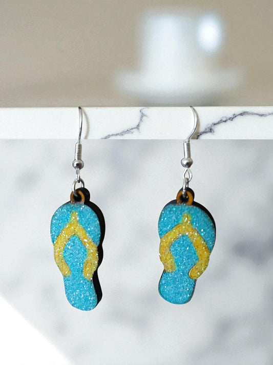 Boucles d'oreilles "Sandales bleues"