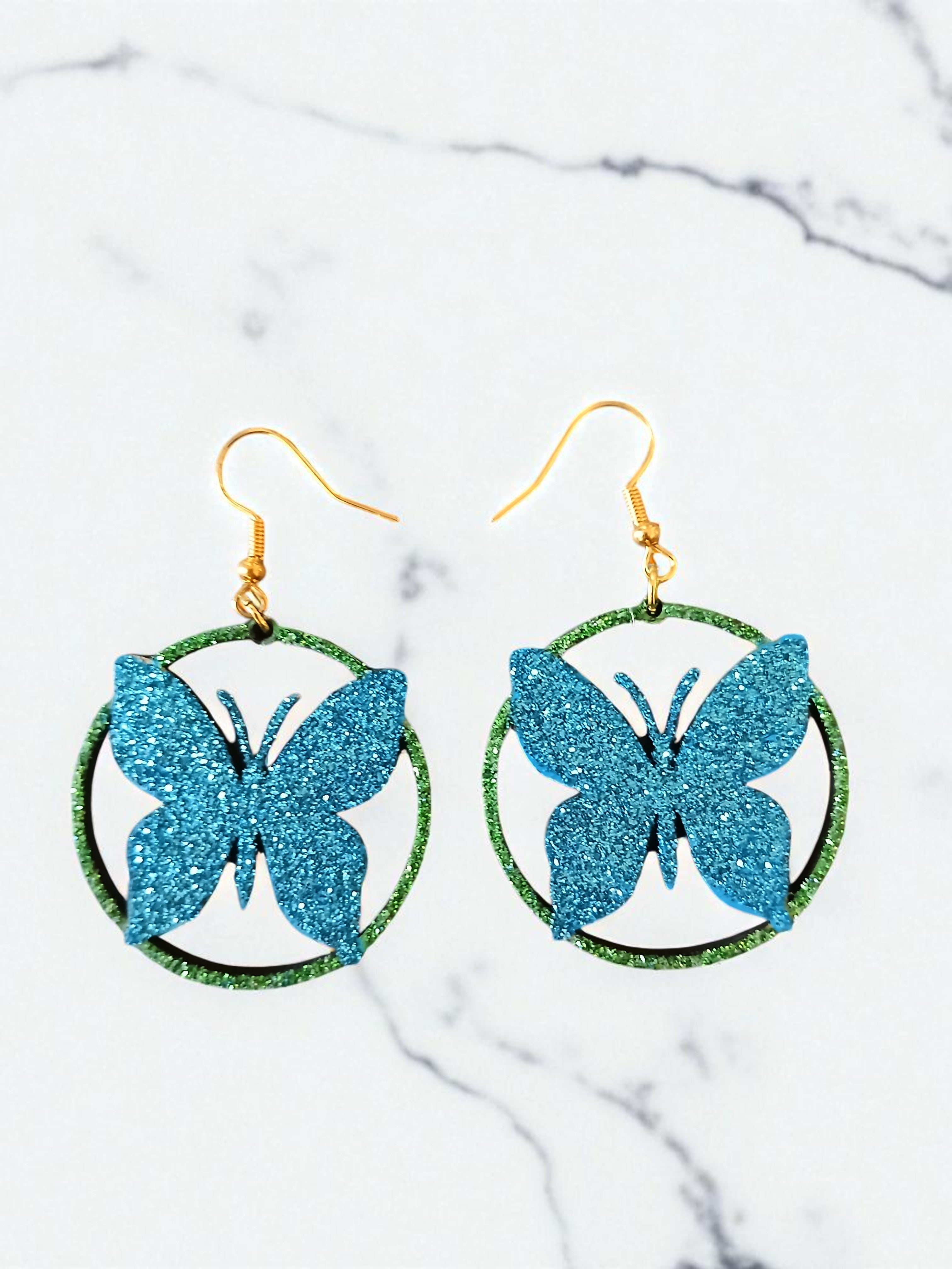 Boucles d'oreilles "Papillon bleu"