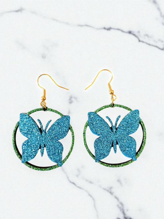 Boucles d'oreilles "Papillon bleu"