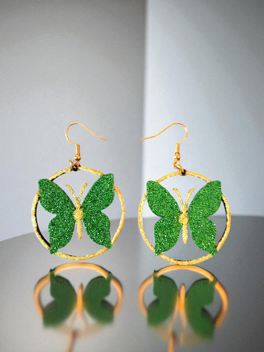 Boucles d'oreilles "Papillon Vert"