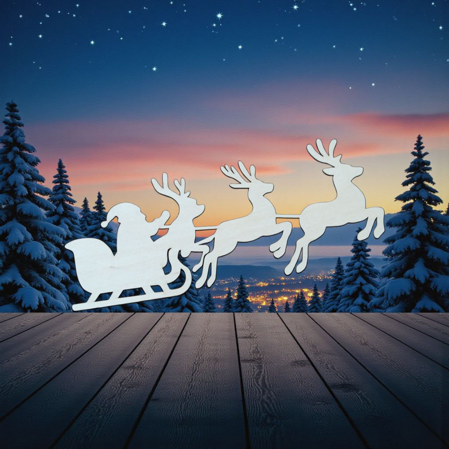 Traîneau du Père Noël à personnaliser - 23 cm