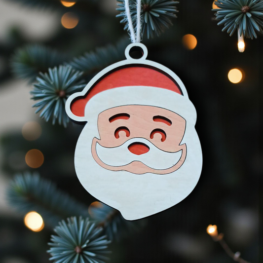 🎅 Tête de Père Noël en bois à suspendre 🎅