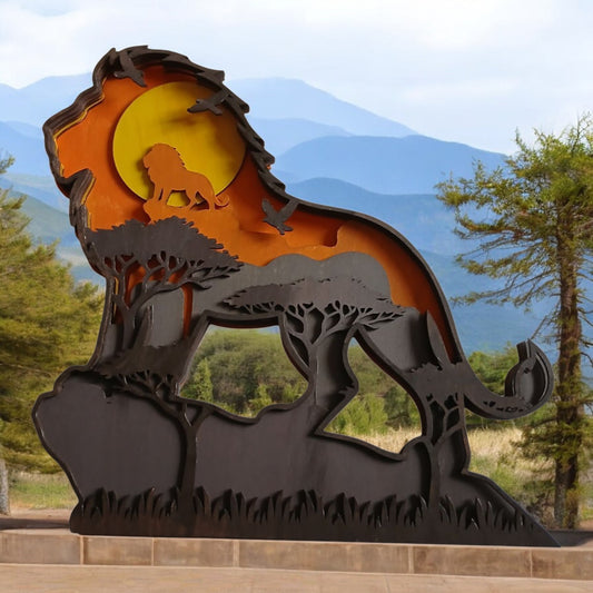 DECO01 - Lion dans la savane